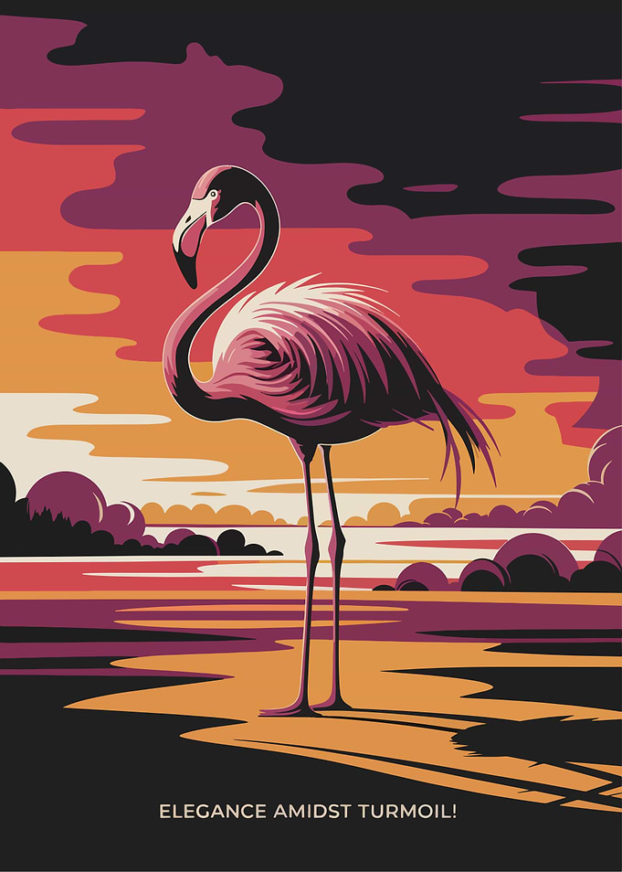 Pink Flamingo Sunset