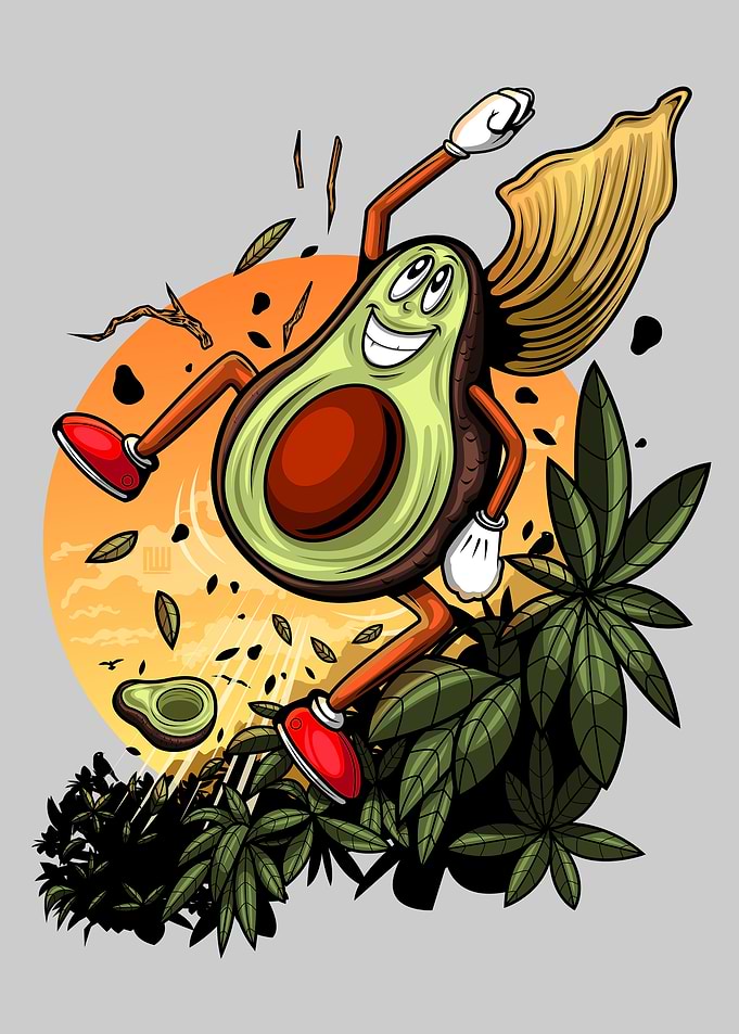 Avocado Cartoon Character
