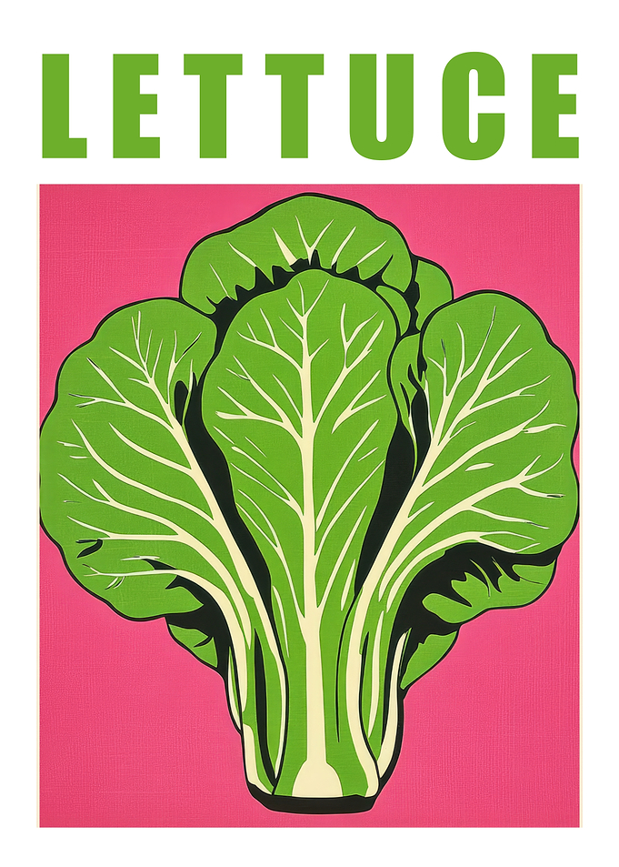 Lettuce Retro Kitchen Art Print