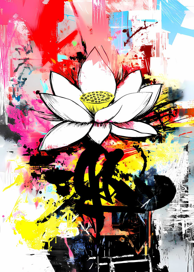 Lotus Flower Abstract Art