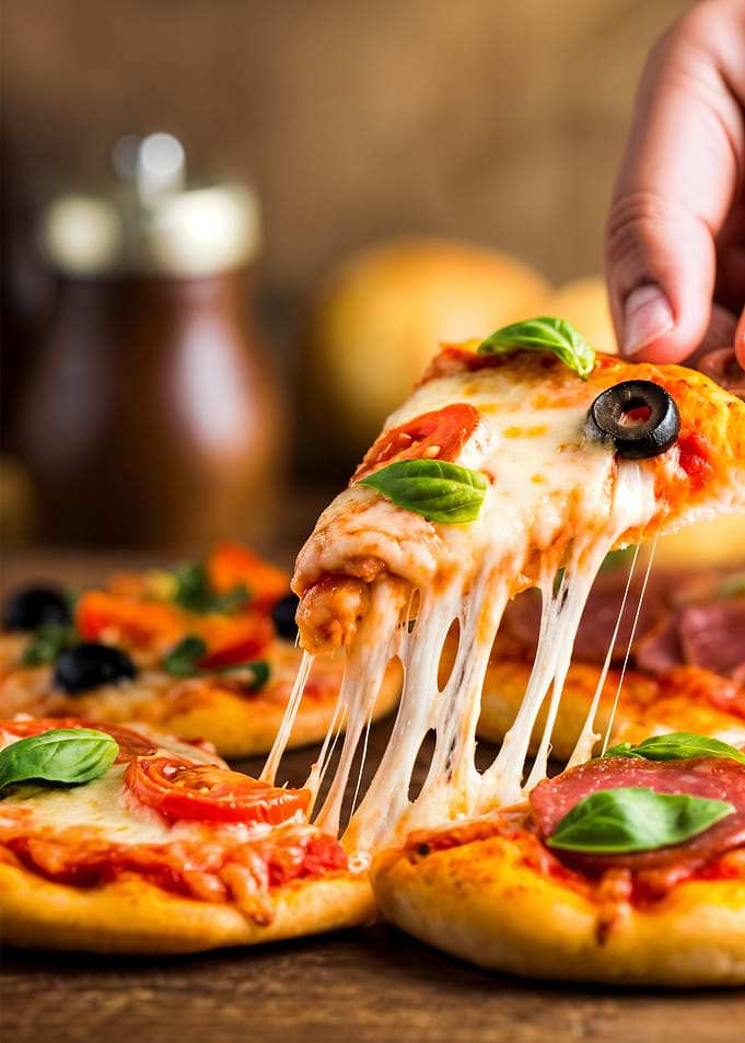 Pizza with Melted Cheese
