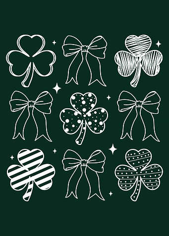 Shamrock & Bow Clipart