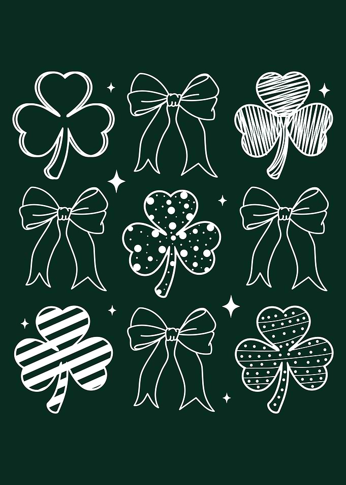 Shamrock & Bow Clipart