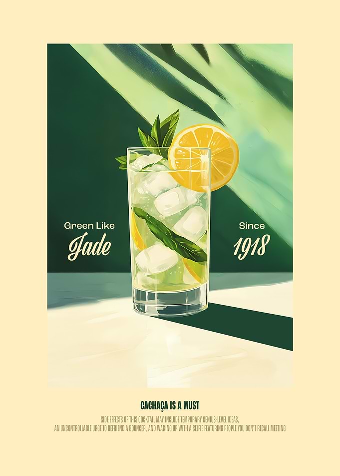 Green Caipirinha Cocktail