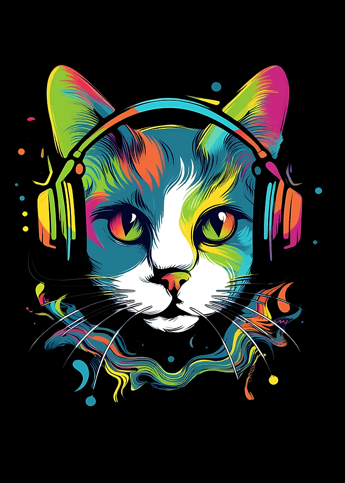 cat playing music
