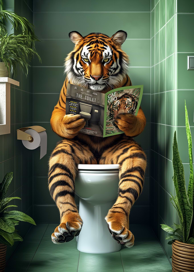 Tiger on the Toilet