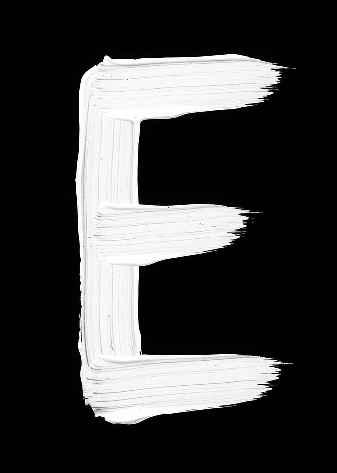 White Painted Letter E