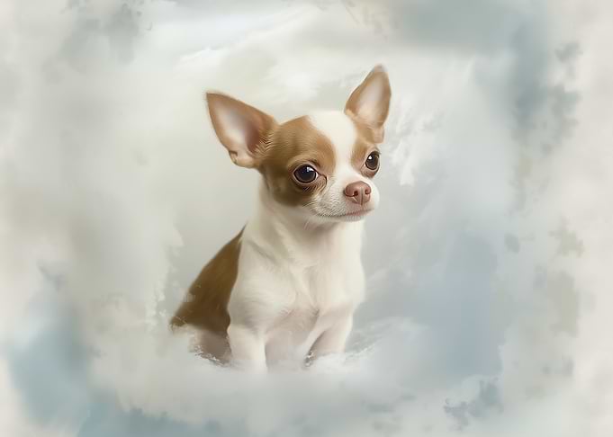 Chihuahua Puppy in Clouds