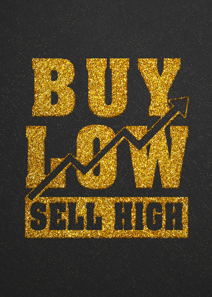 Buy Low Sell High Glitter Graphic