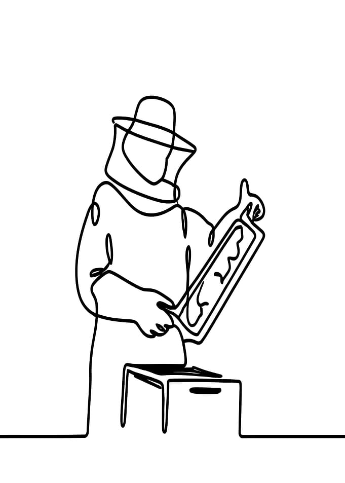 Beekeeper Line Art