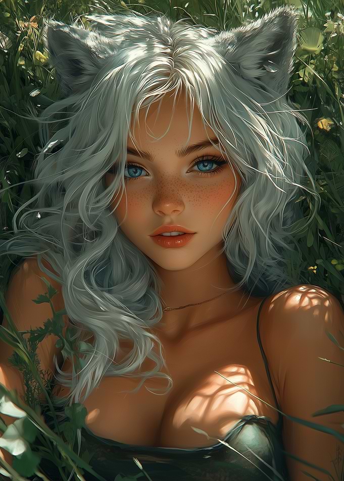 Cute Wolf Girl Portrait