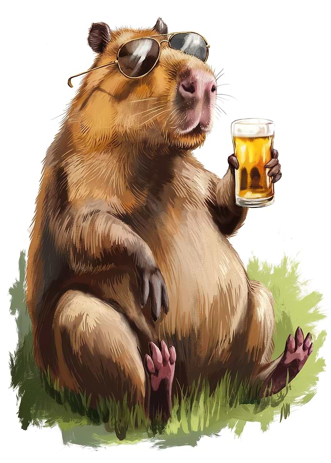 Capybara with Beer