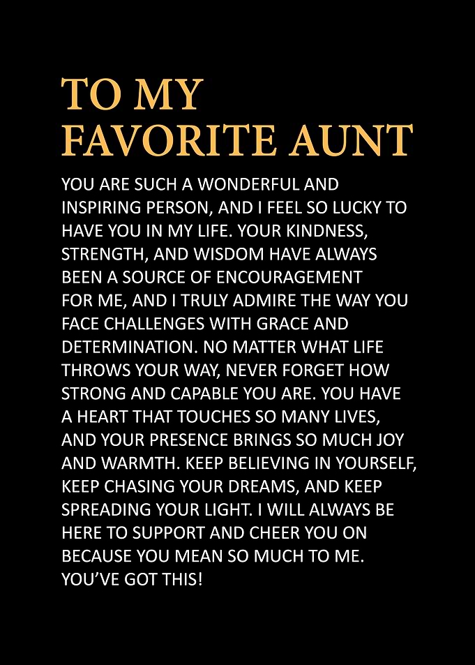 To My Favorite Aunt