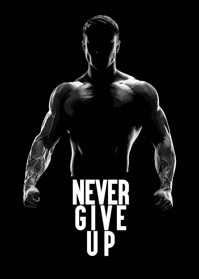 Never Give Up Fitness Poster