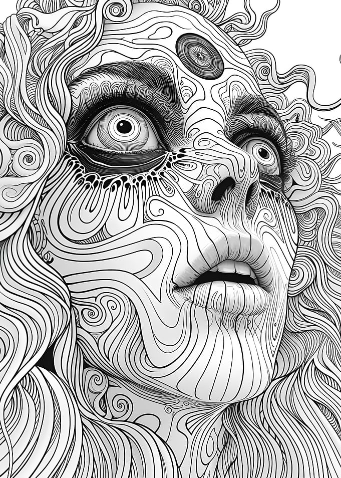 Intricate Line Art Portrait