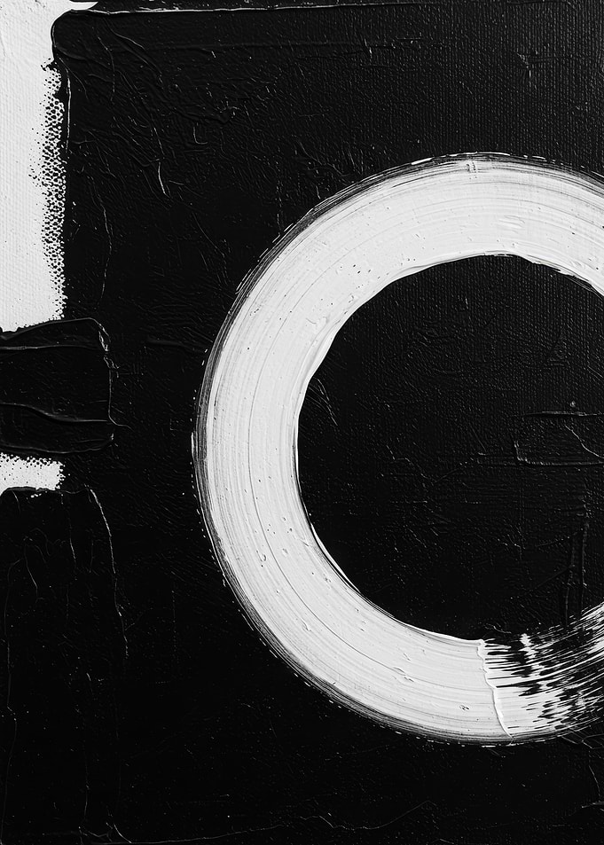 Abstract Black and White Circle