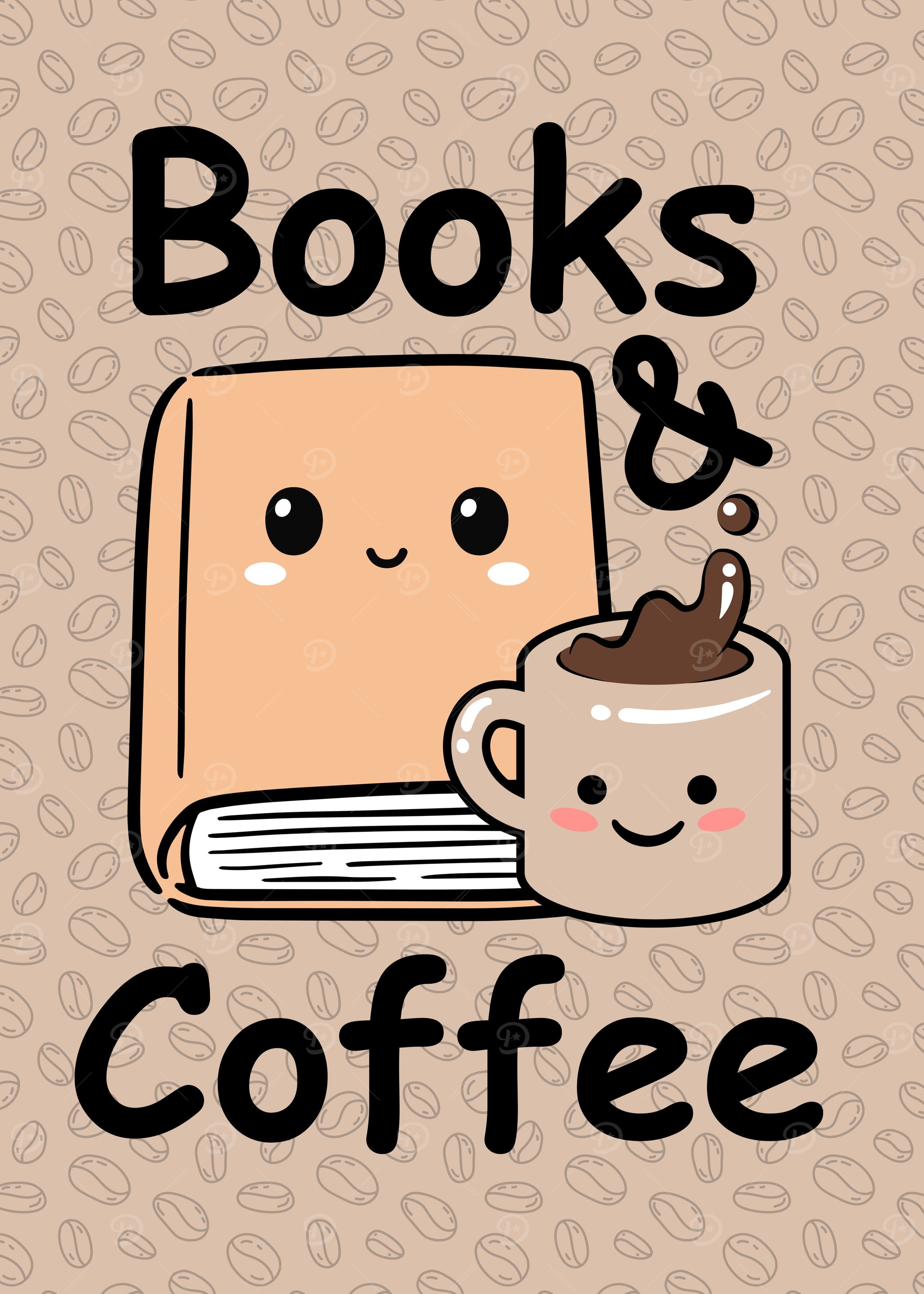 Books & Coffee Illustration