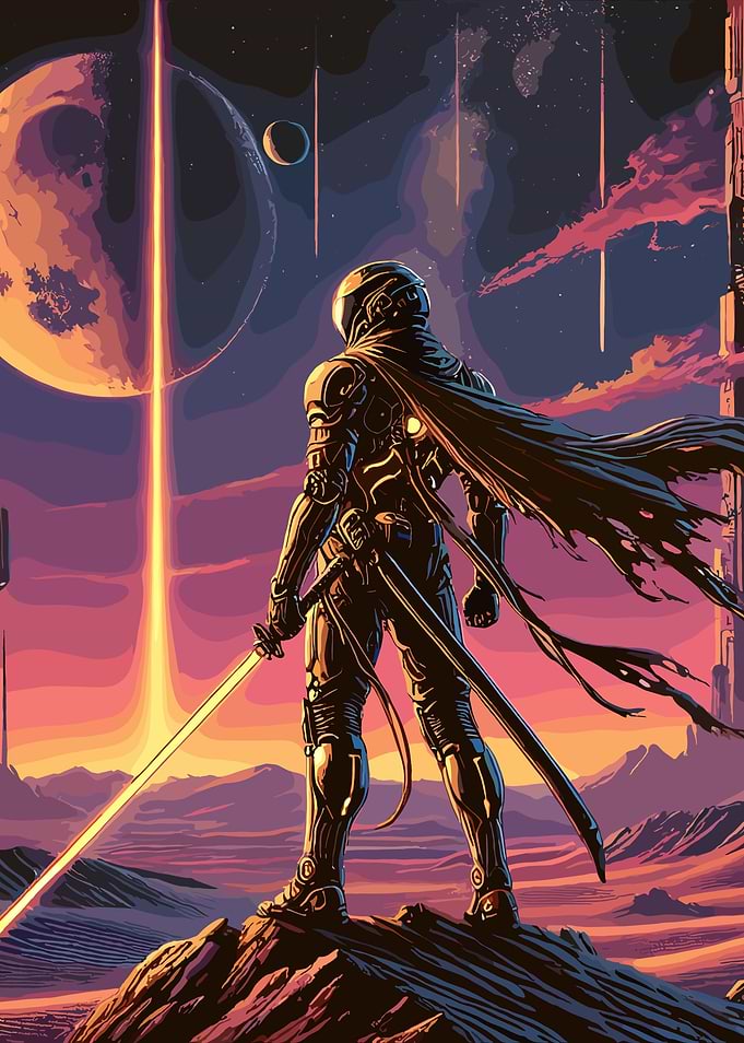 Futuristic Cyberpunk Samurai