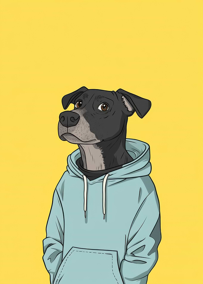 Dog in Hoodie