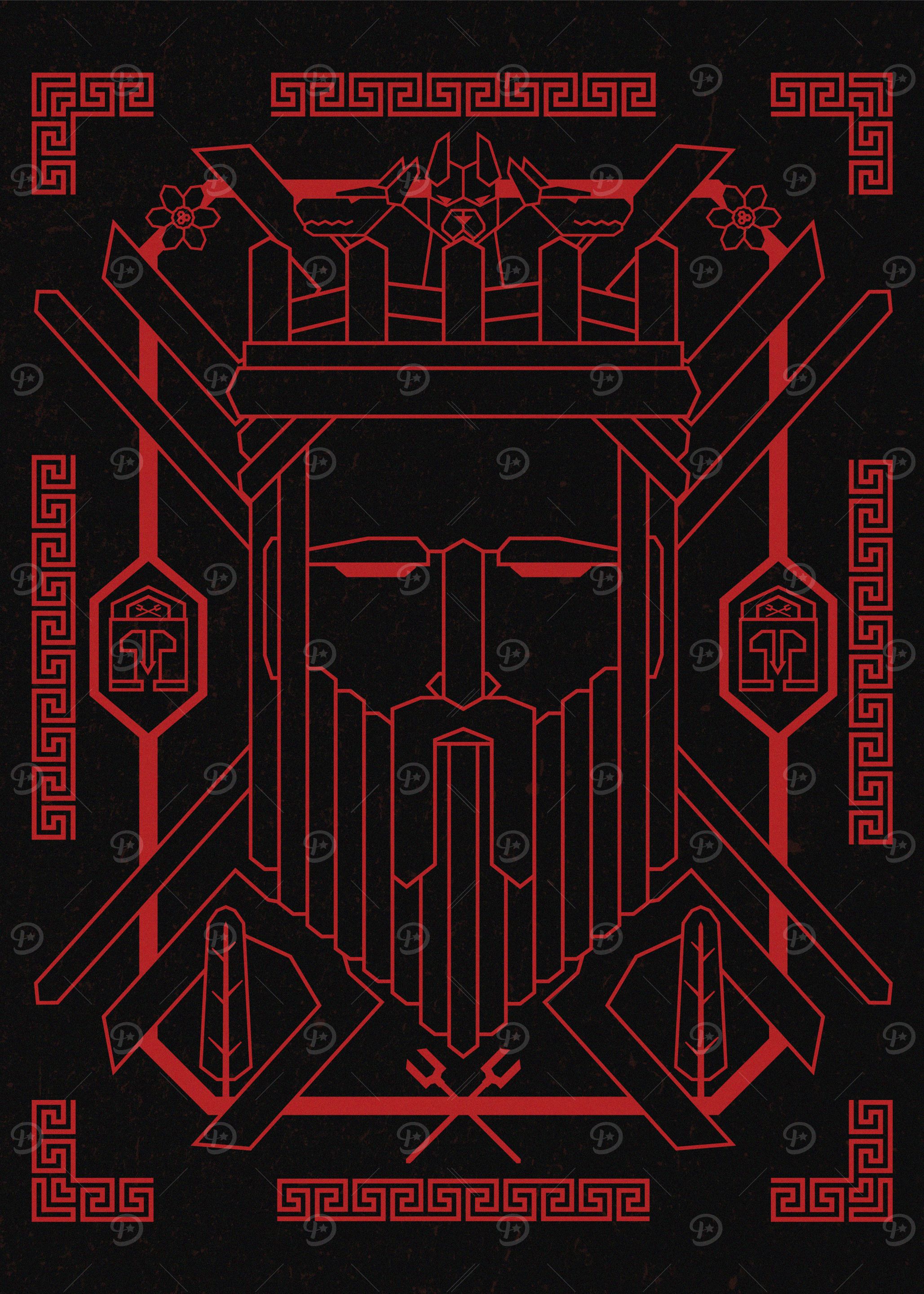 God Hades Geometric line art
