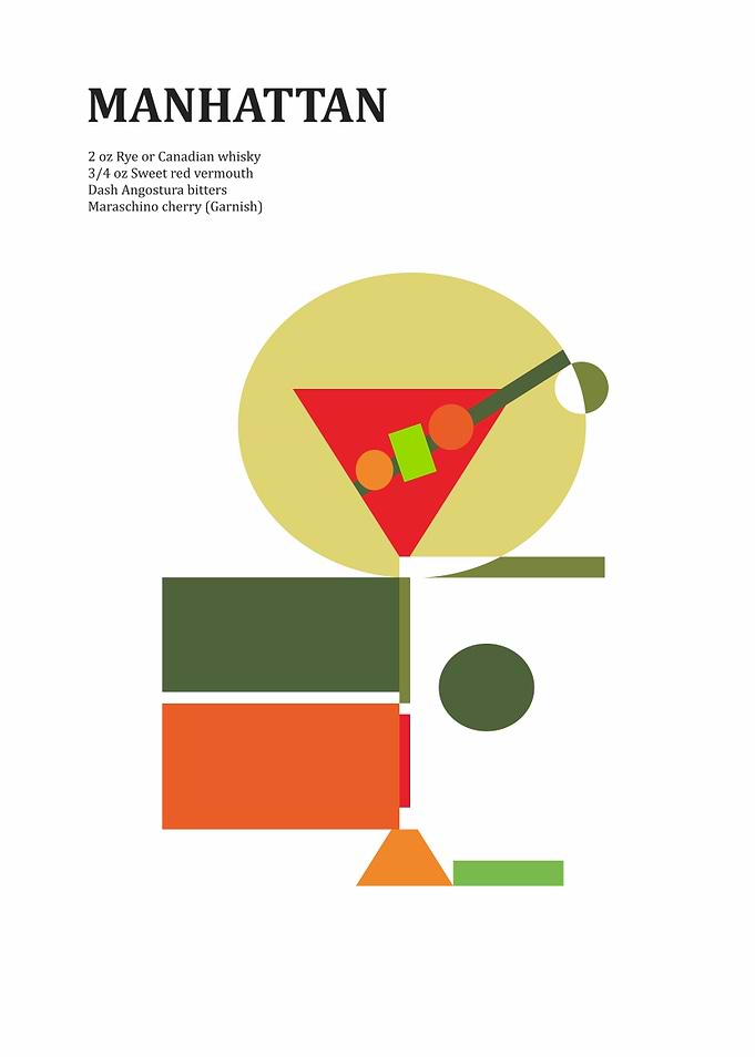 Manhattan Cocktail Recipe minimalist