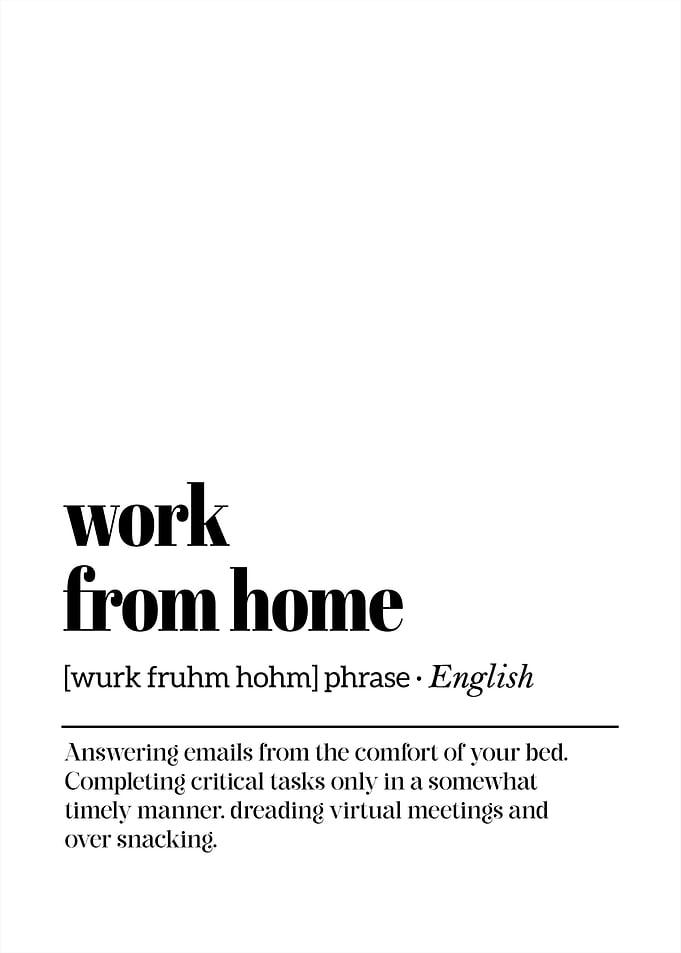 Work From Home Funny Office Decor Poster for Entrepreneurs