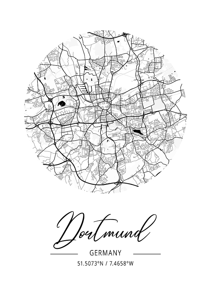 Dortmund City Map Print