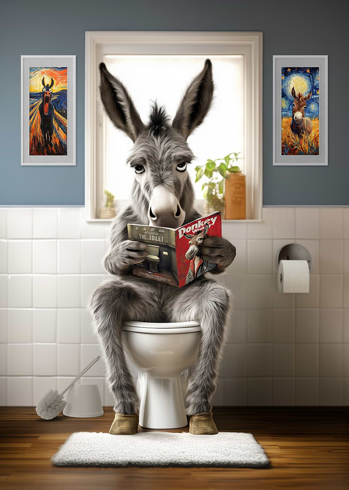 Donkey on the Toilet