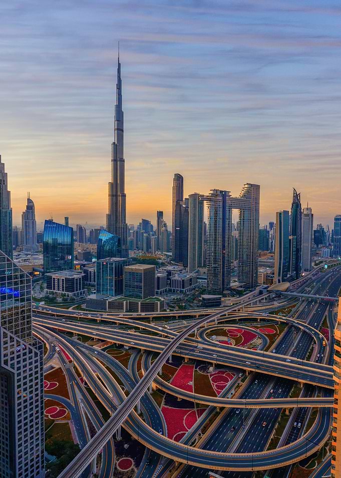 Dubai Skyline with Interchanges