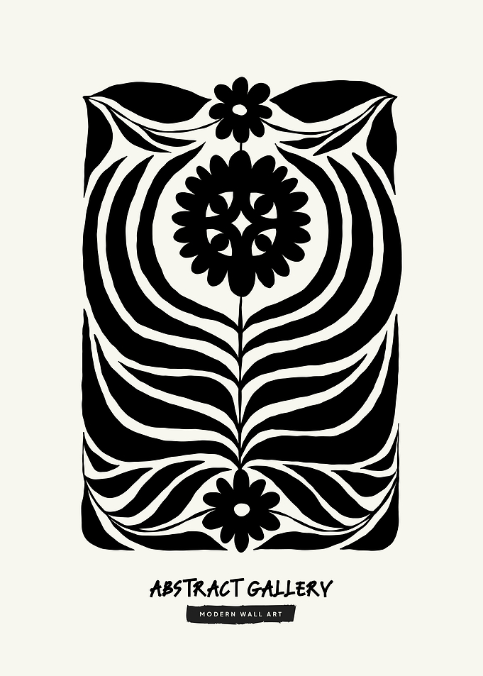 Black and White Floral Art flowers