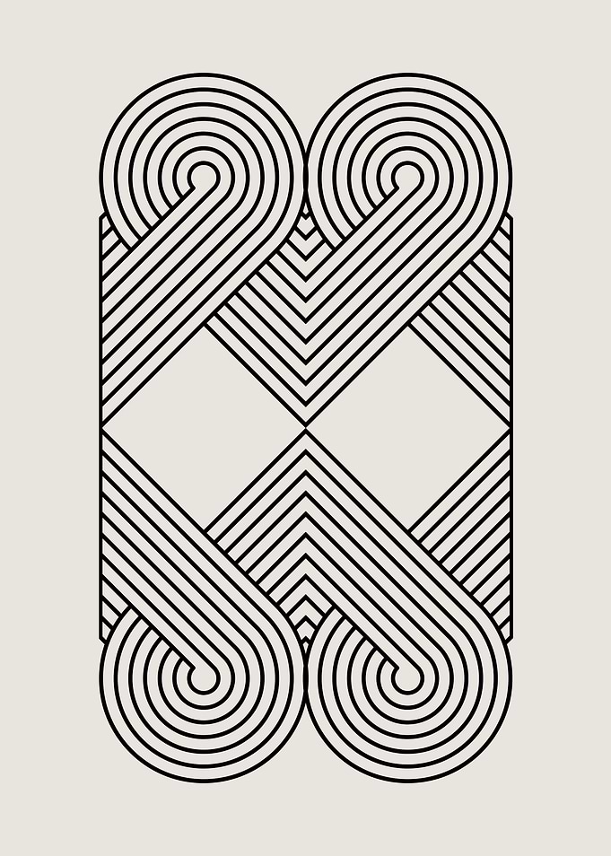 Abstract Geometric Line Art
