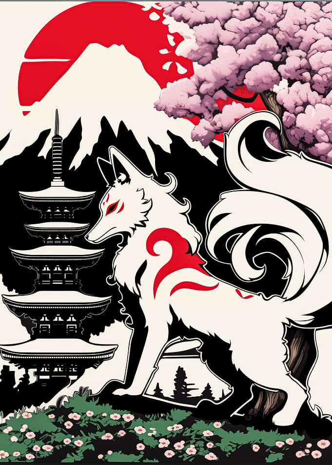 Kitsune and Mount Fuji