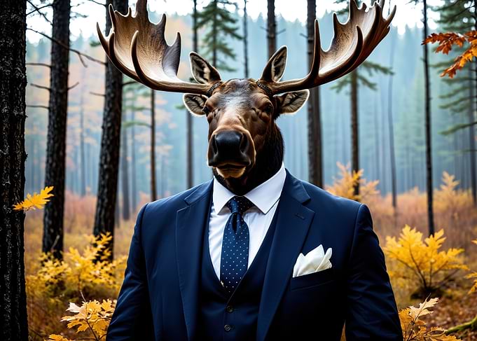 Moose in Suit