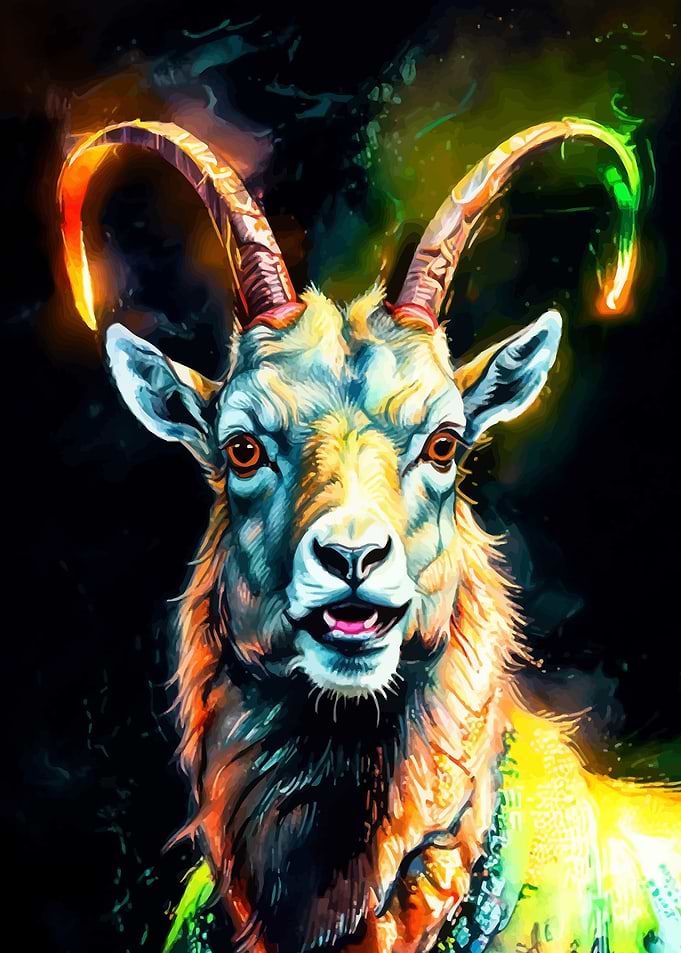 Vibrant Goat Portrait