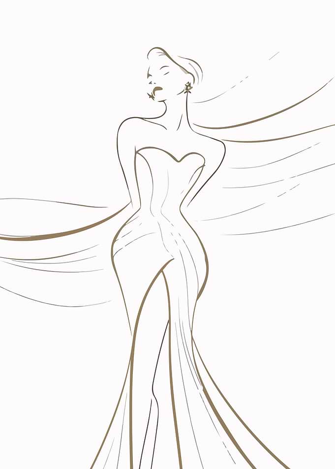 Elegant Woman in Gown