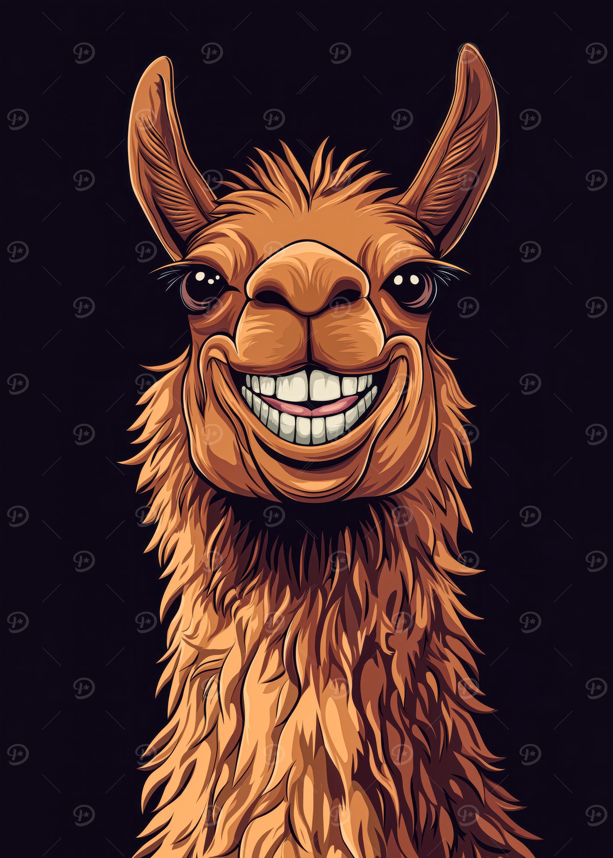 Smiling Llama Illustration