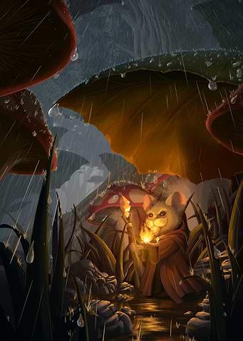 Mouse Mage Practices Fire