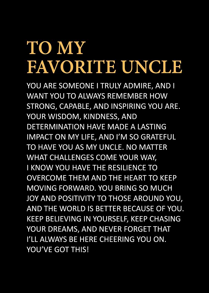 To My Favorite Uncle
