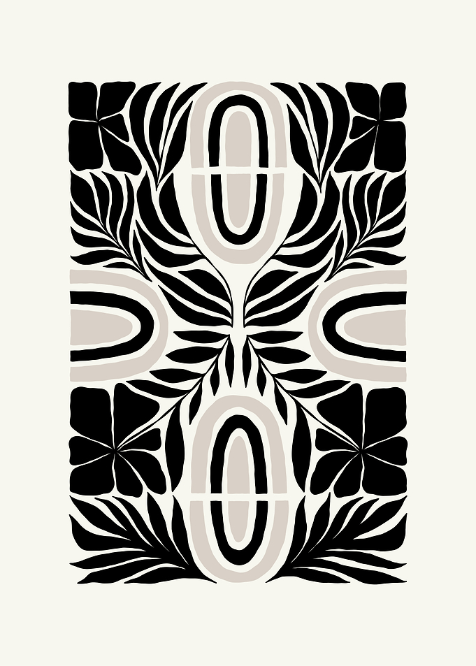 Black and White Floral Pattern