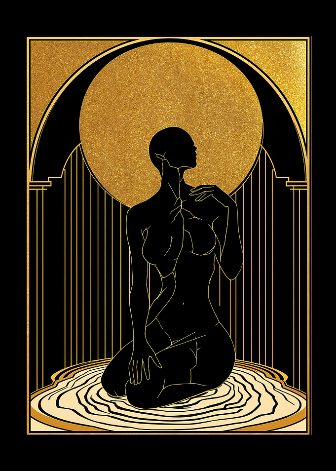 'The Weight of Gold' Golden Figure Art Deco