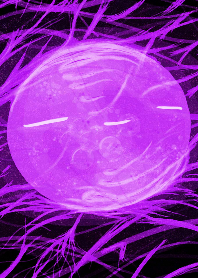 Purple Orb in Darkness