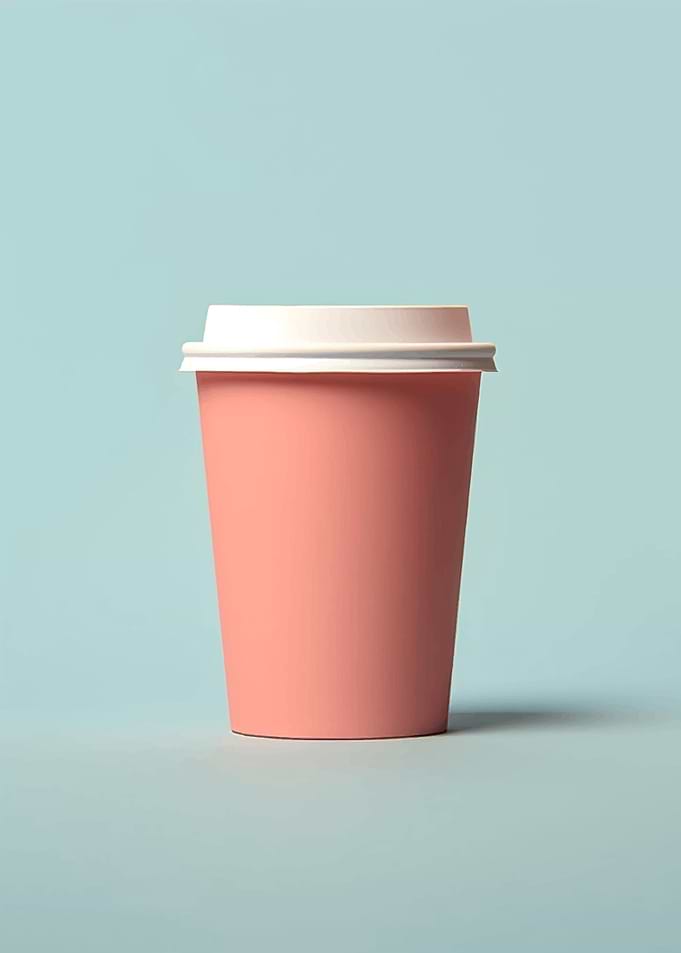 Pink Coffee Cup Mockup