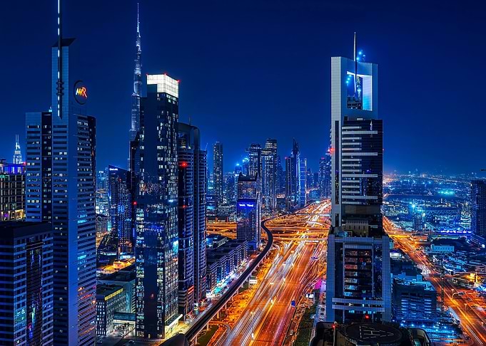 Dubai Skyline Night