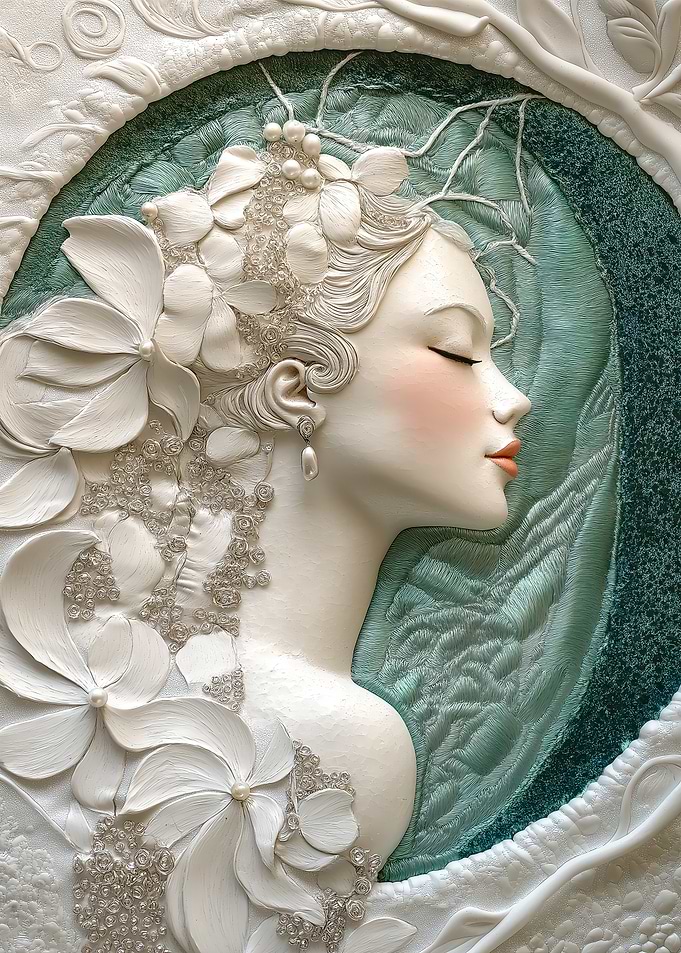 White Floral Portrait