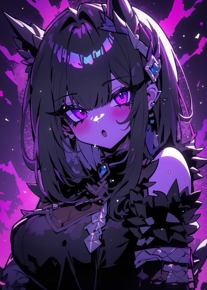 Anime Girl with Purple Eyes
