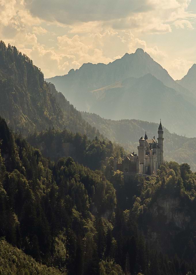 Neuschwanstein Castle in Mountains | Germany