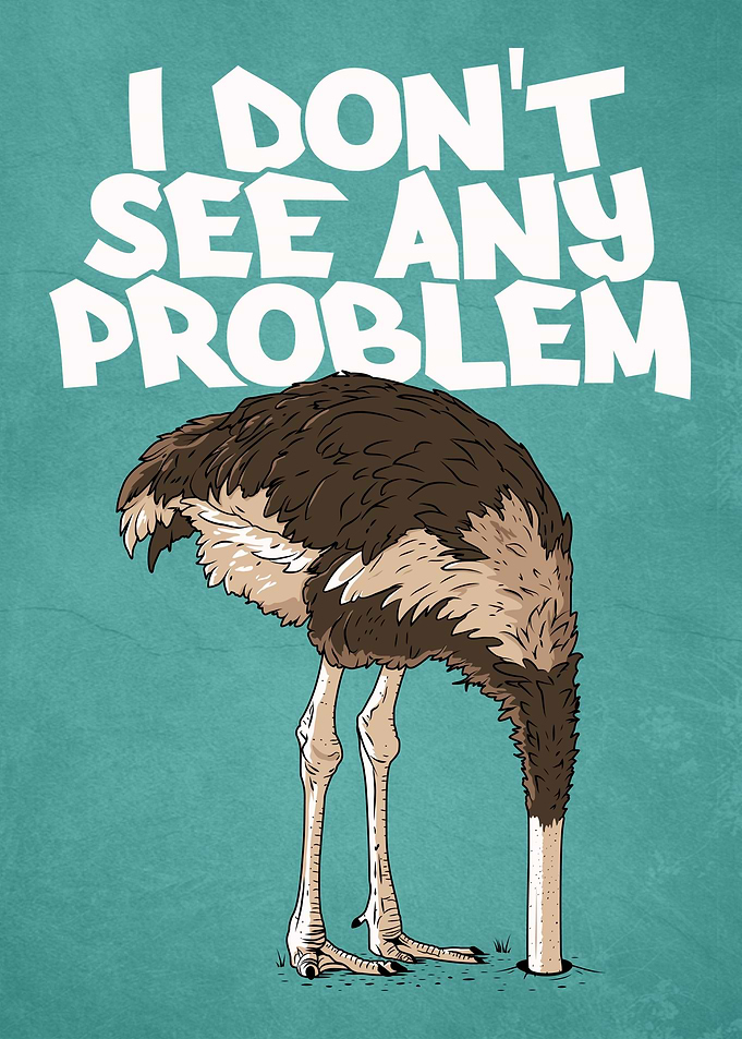 Ostrich Hiding from Problems