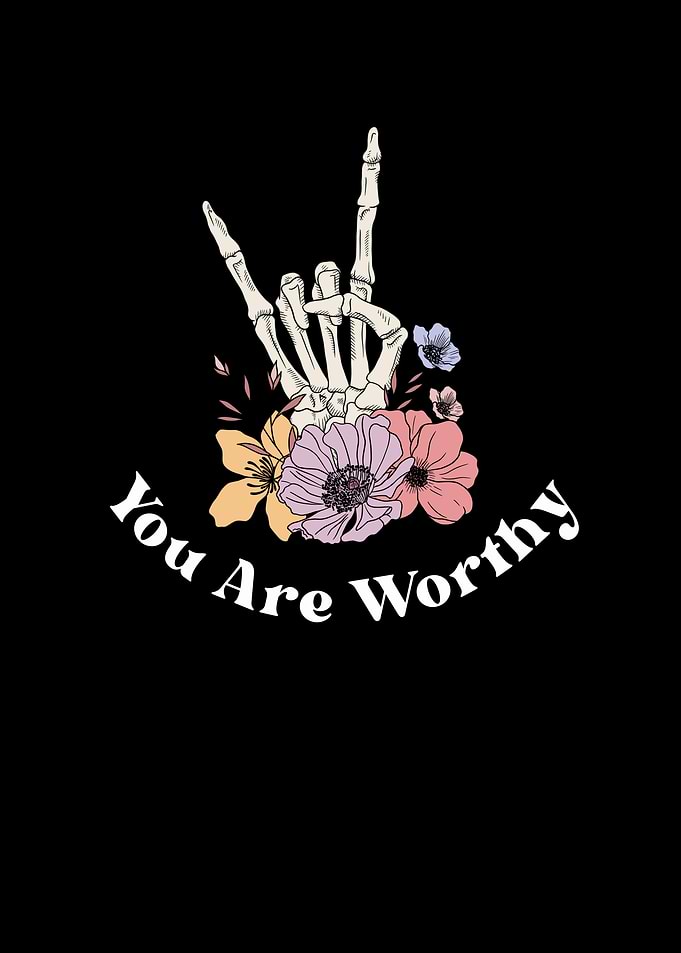 Skeleton Hand with Flowers