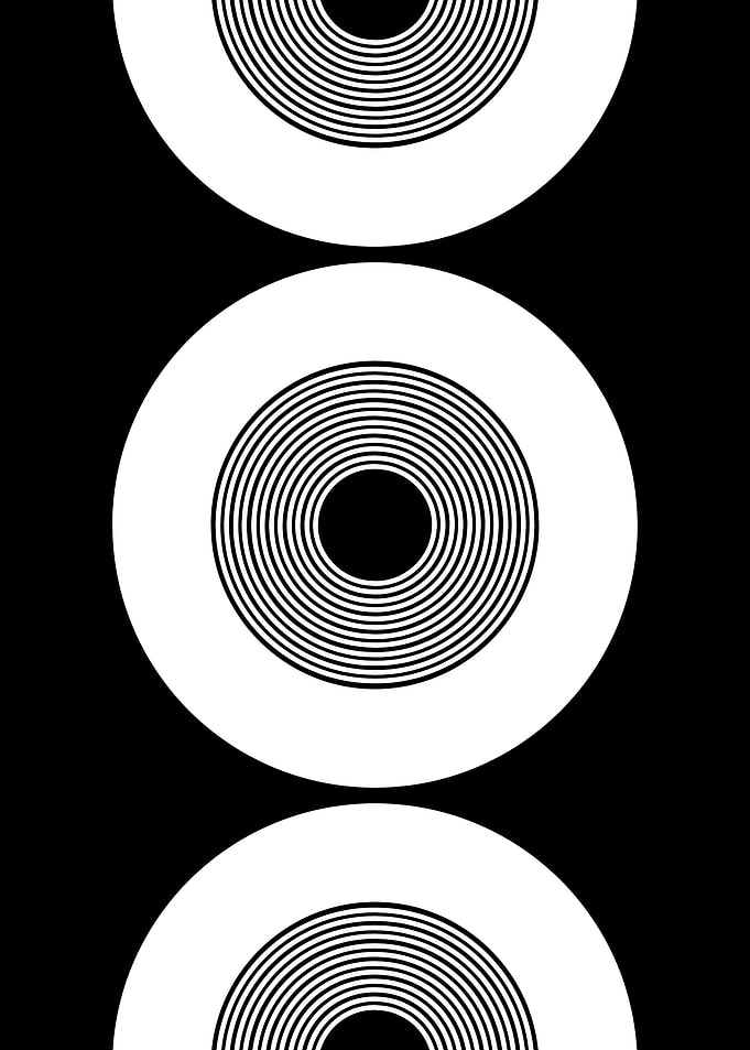 Abstract Black and White Circles