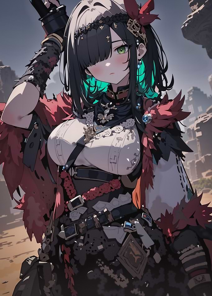 Anime Girl with Green Eyes